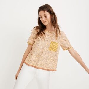 Button-Back Pocket Top in Jaipur Floral